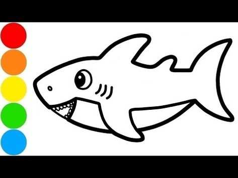 Baby Shark Drawing And Coloring For Kids With Paint Youtube