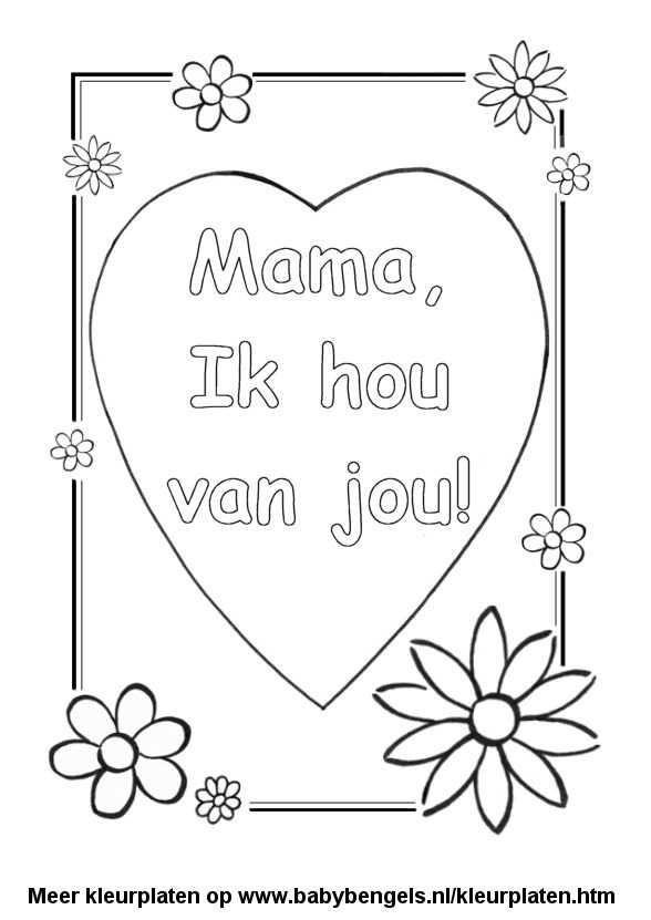 Kleurplaat Hart Valentijn Moederdag Vaderdag Valentijnen