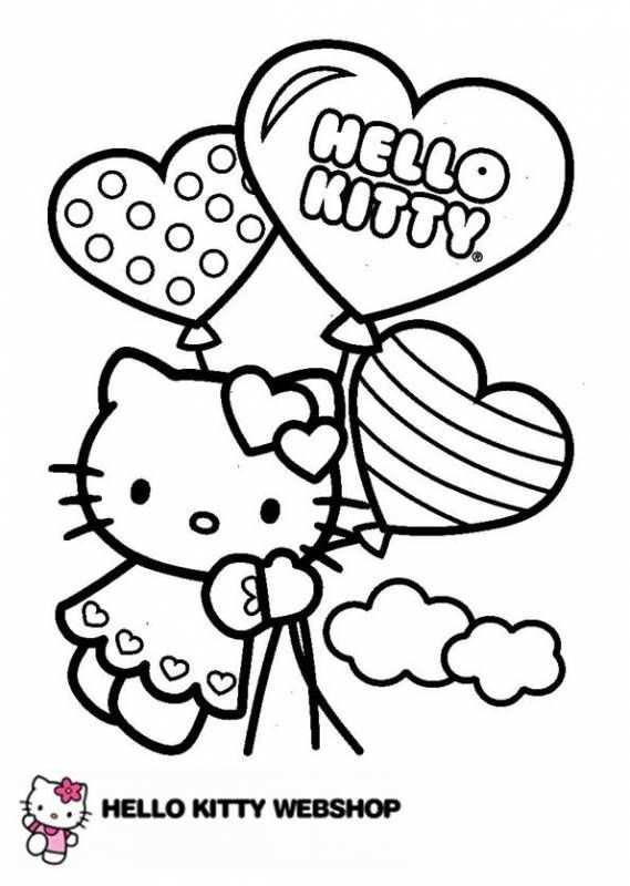 Hk Ballonnen Hart Kleurplaten Hello Kitty Ballonnen