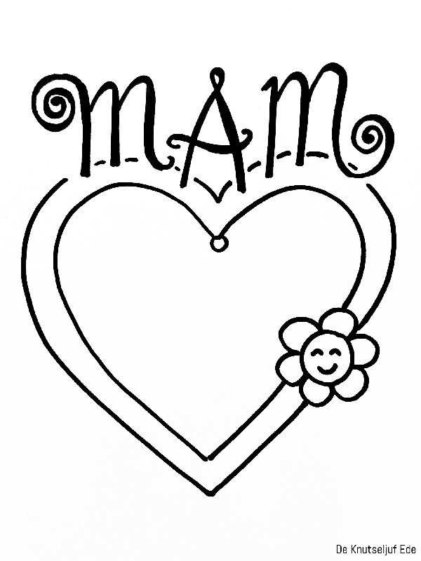 Hartjes Kleurplaat Voor Moeder Mama Coloring Page Mother S Day