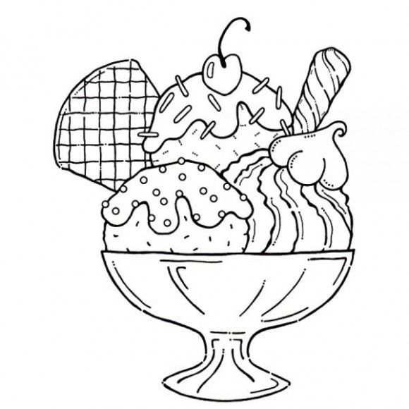 Ice Cream Sundae Coloring Page Kostenlose Ausmalbilder