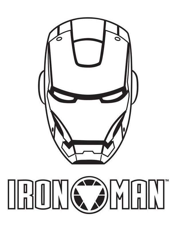 Download Kleurplaat Iron Man Masker