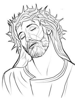 Christ With A Crown Of Thorns Coloring Page Tatoeage Ideeen