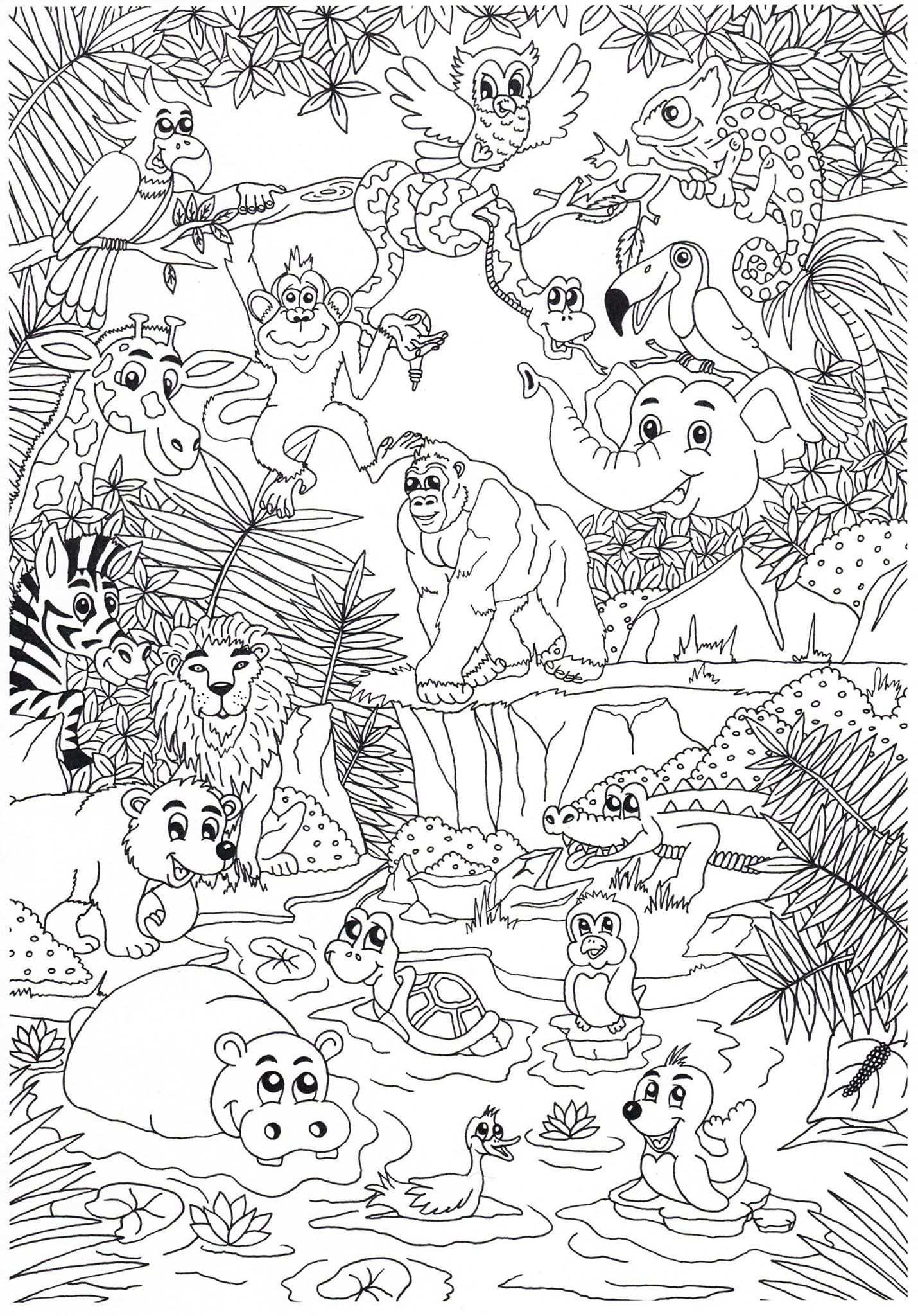 Jungle Animal Coloring Sheets In 2020 Kleurplaten Jungle Thema
