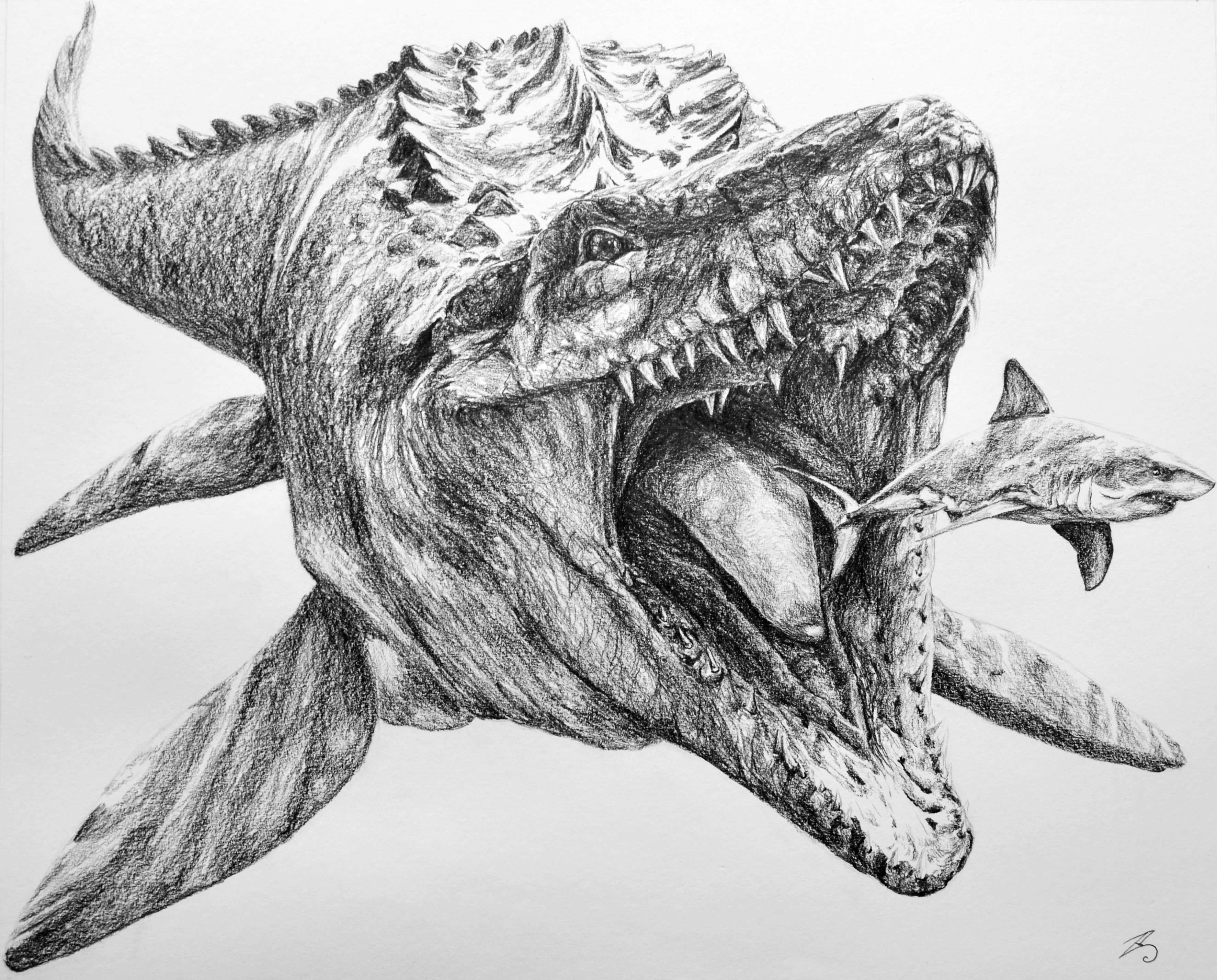 kleurplaat jurassic world mosasaurus