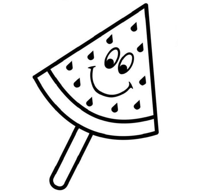 Watermelon Ice Cream Coloring Pages With Images Ice Cream