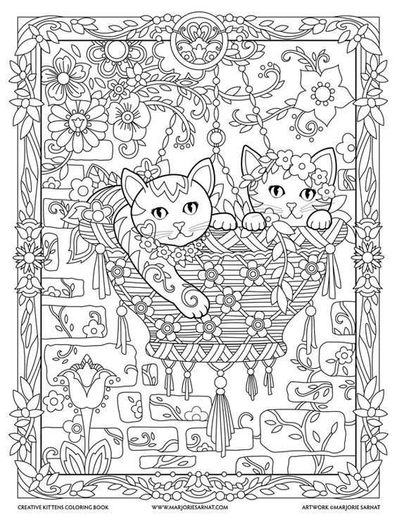 Hanging Basket Creative Kittens Coloring Book By Marjorie Sarnat