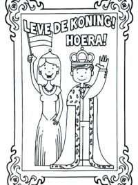 Koningdsdag Kleurplaat Met Koning Willem Alexander Koningin