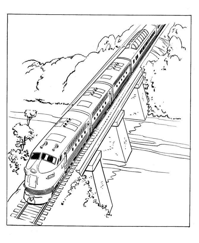 Kleurplaat Lego City Trein