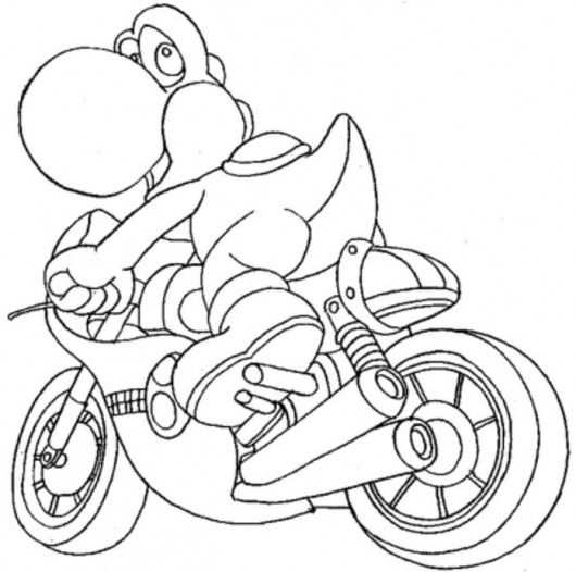 Kart Coloring Pages Yoshi Free Printable With Images Mario