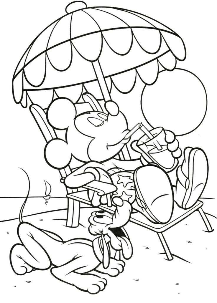 Mickey Et Plutot Cartoon Coloring Pages Summer Coloring Pages