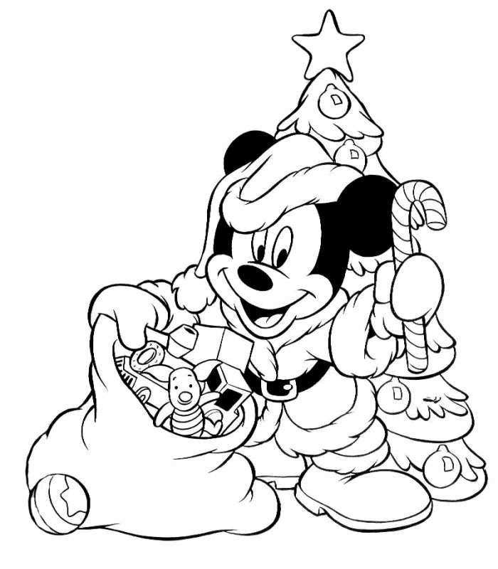 Mickey Mouse As Santa Christmas Coloring Page Met Afbeeldingen