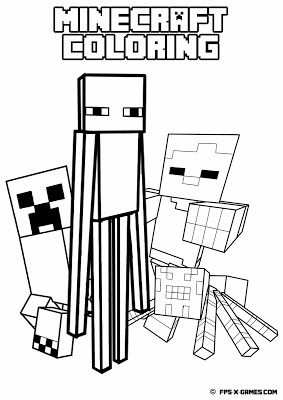 Kleurplaat Minecraft Logo