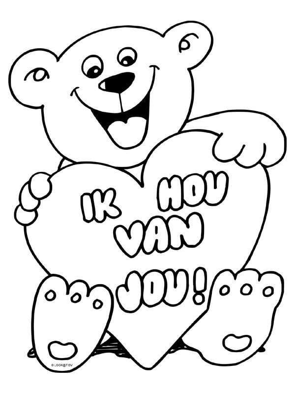 Kleurplaat Hart Valentijn Moederdag Vaderdag Valentijnen