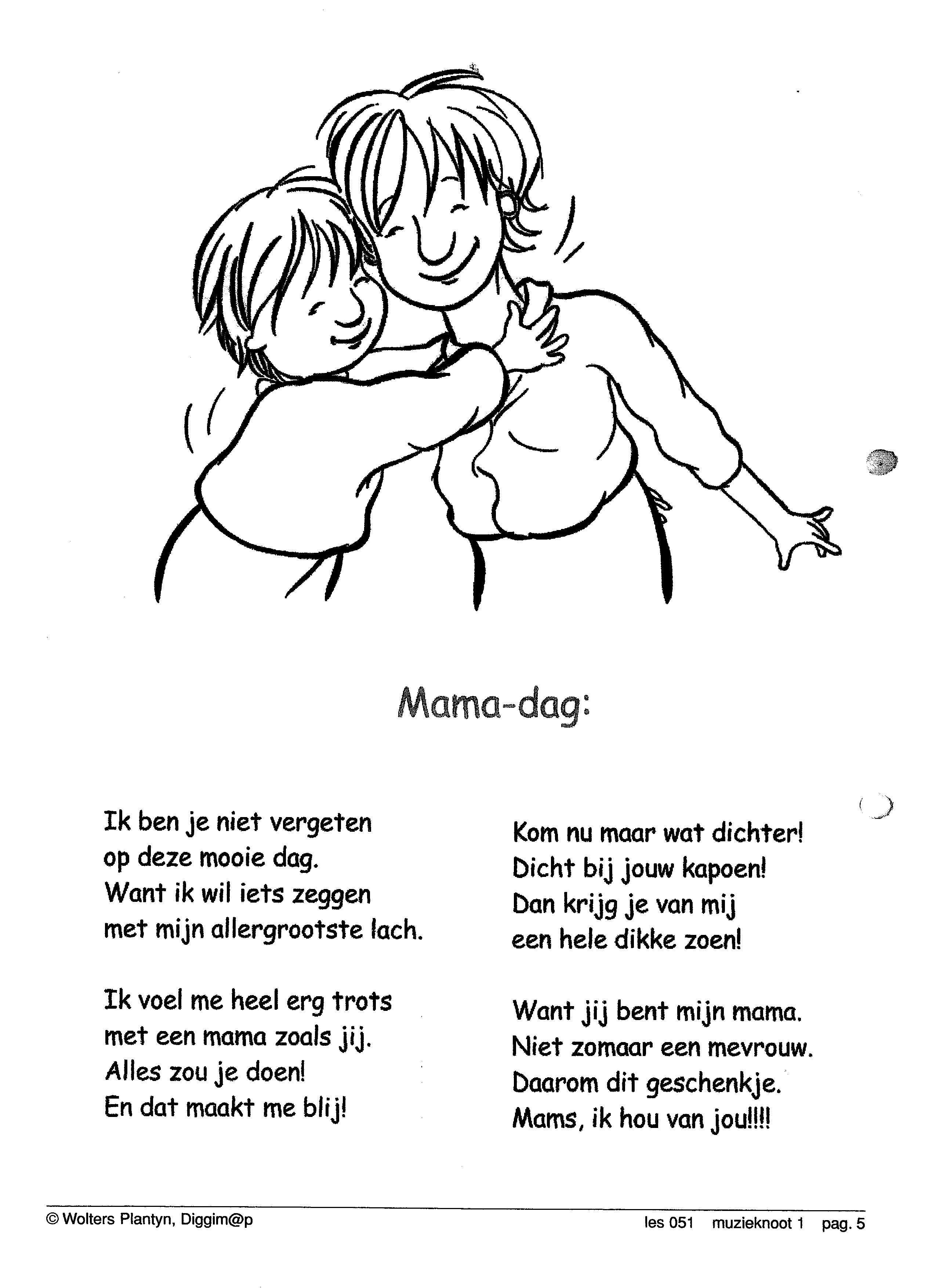 Kleurplaat Moederdag Met Gedicht