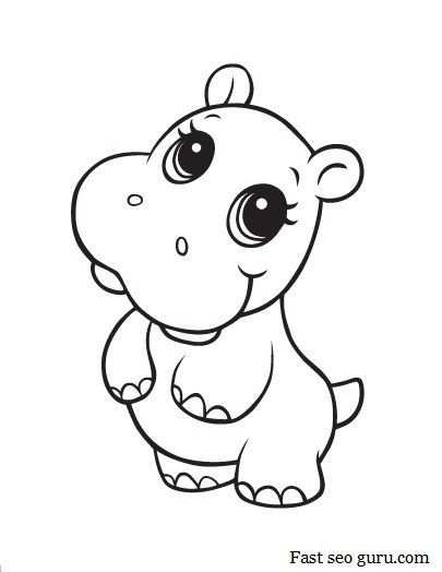 Baby Hippo Kleurplaten Kleurplaten Voor Kinderen En Baby Hippo