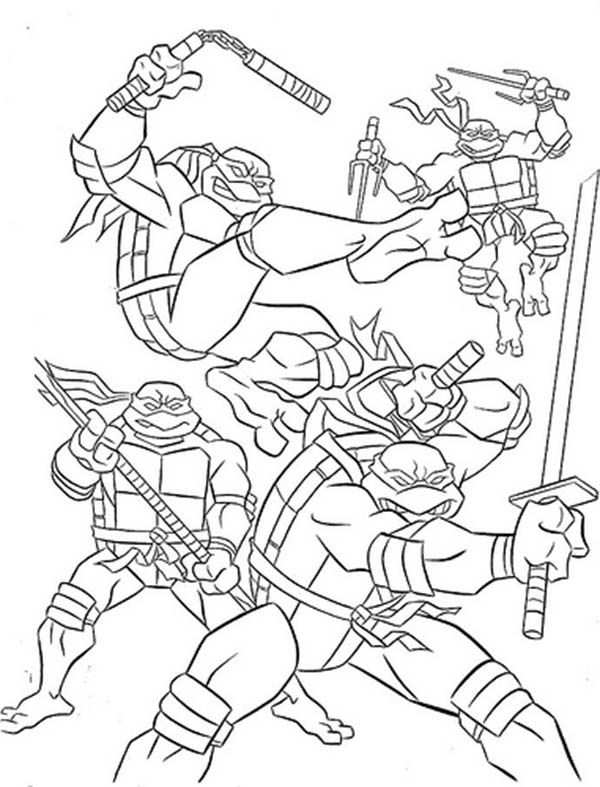 Teenage Mutant Ninja Turtles Printable Coloring Pages For Kids
