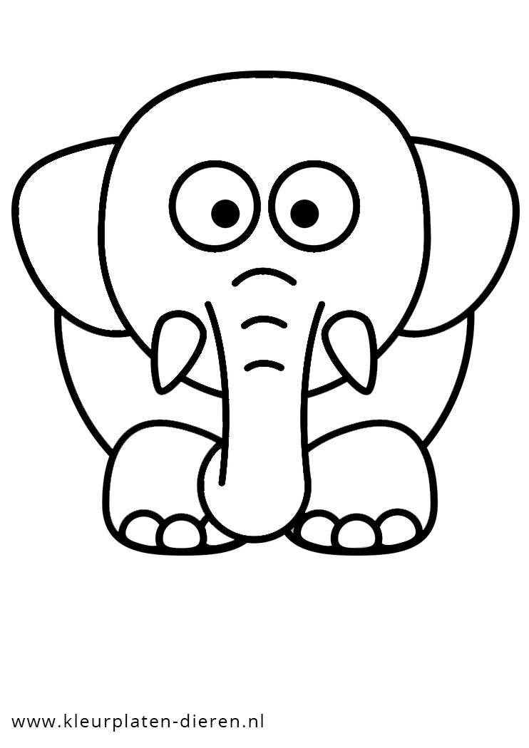 Kleurplaat Olifant Kleurplaten Olifant Tekening