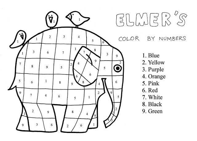 Elmer De Olifant Kleuren Met Nummers Olifanten Olifant Thema