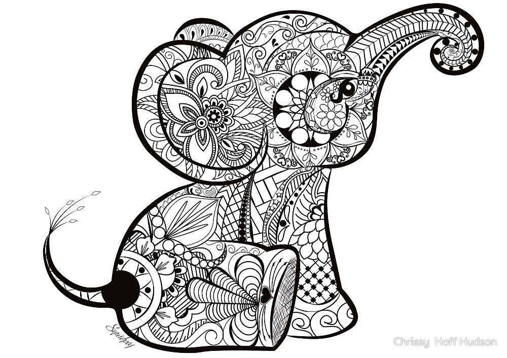A Better Pic Of The Baby Elephant Doodle Coloriage Elephant