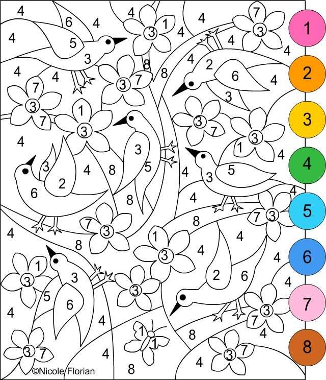 Nicole S Free Coloring Pages Color By Number Spring Coloring