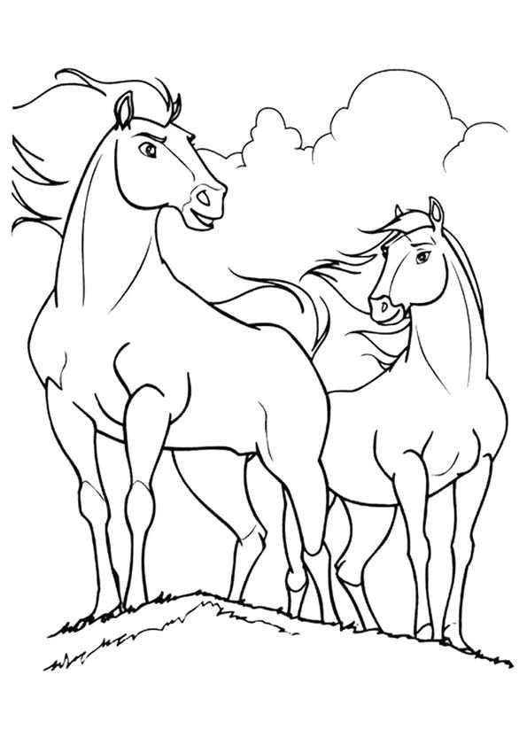 Kleurplaat Paard Spirit : Spirit Riding Free (Samen Vrij) kleurplaten | Leuk voor kids : Klik op een foto om naar de bijbehorende paarden kleurplaat te gaan.