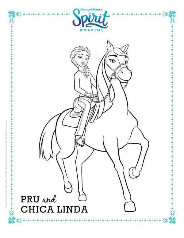 Coloring Page Spirit Riding Free Pru Chica Linda Horse Coloring
