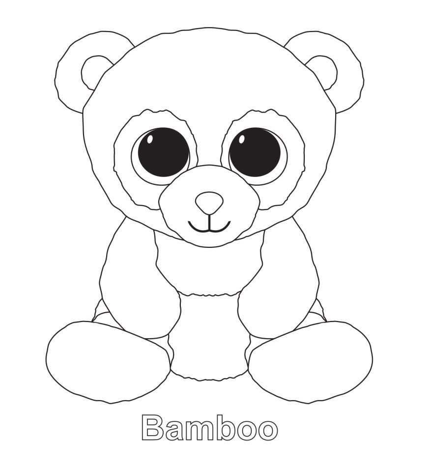 Bamboo The Panda Ty Beanie Boo Kleurplaten Tekenen Beanie