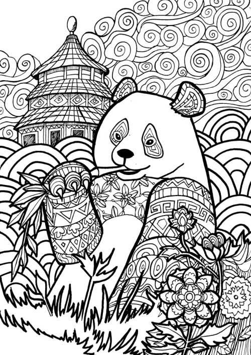 Panda Bear Coloring Page Adult Coloring By Coloringpageexpress