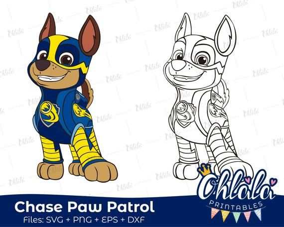 Kleurplaat Paw Patrol Mighty Pups Chase