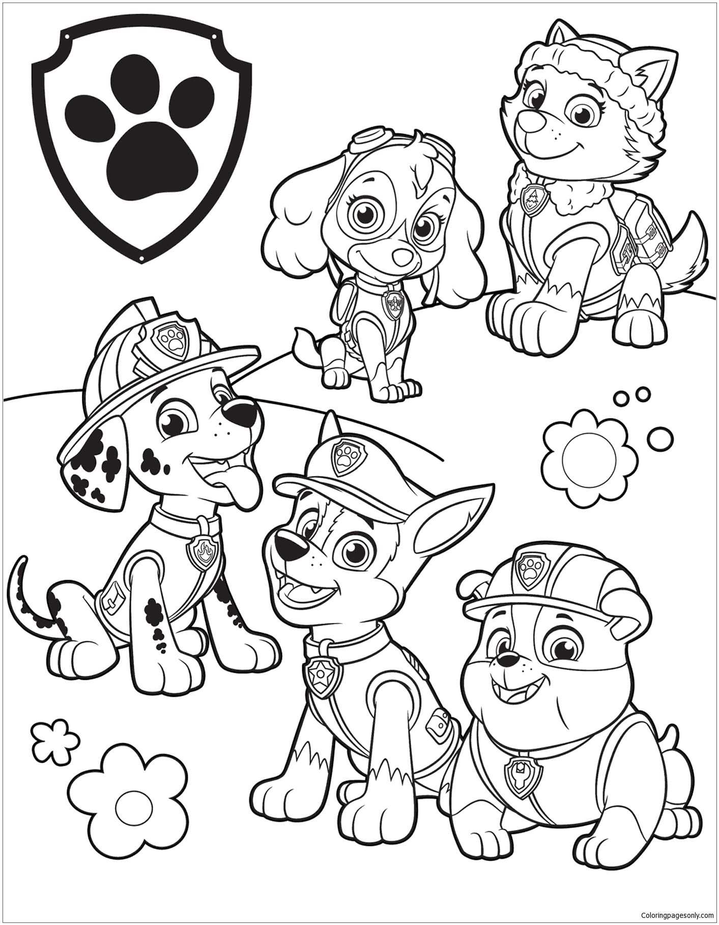 Kleurplaat Paw Patrol Robot Hond