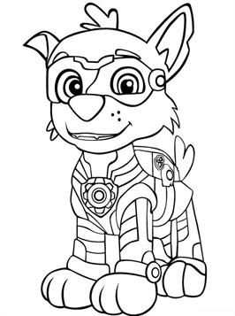 Super Hero Rubble Paw Patrol Coloring Page Paw Patrol Coloring