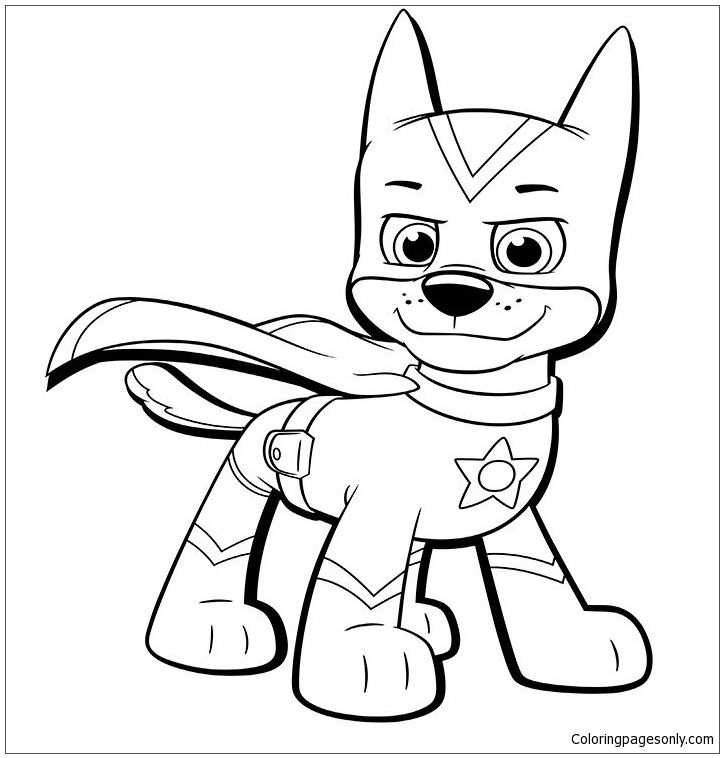 Chase From Paw Patrol 2 Coloring Page With Images Paw Patrol
