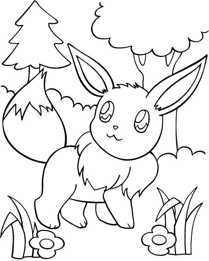 Eevee Pokemon Coloring Pages Pokemon Coloring Pages