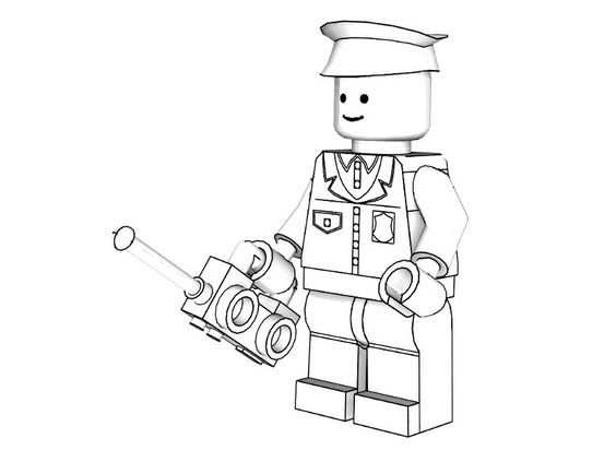 Police Coloring Pages To Print 3d Lego Models Colouring Lego