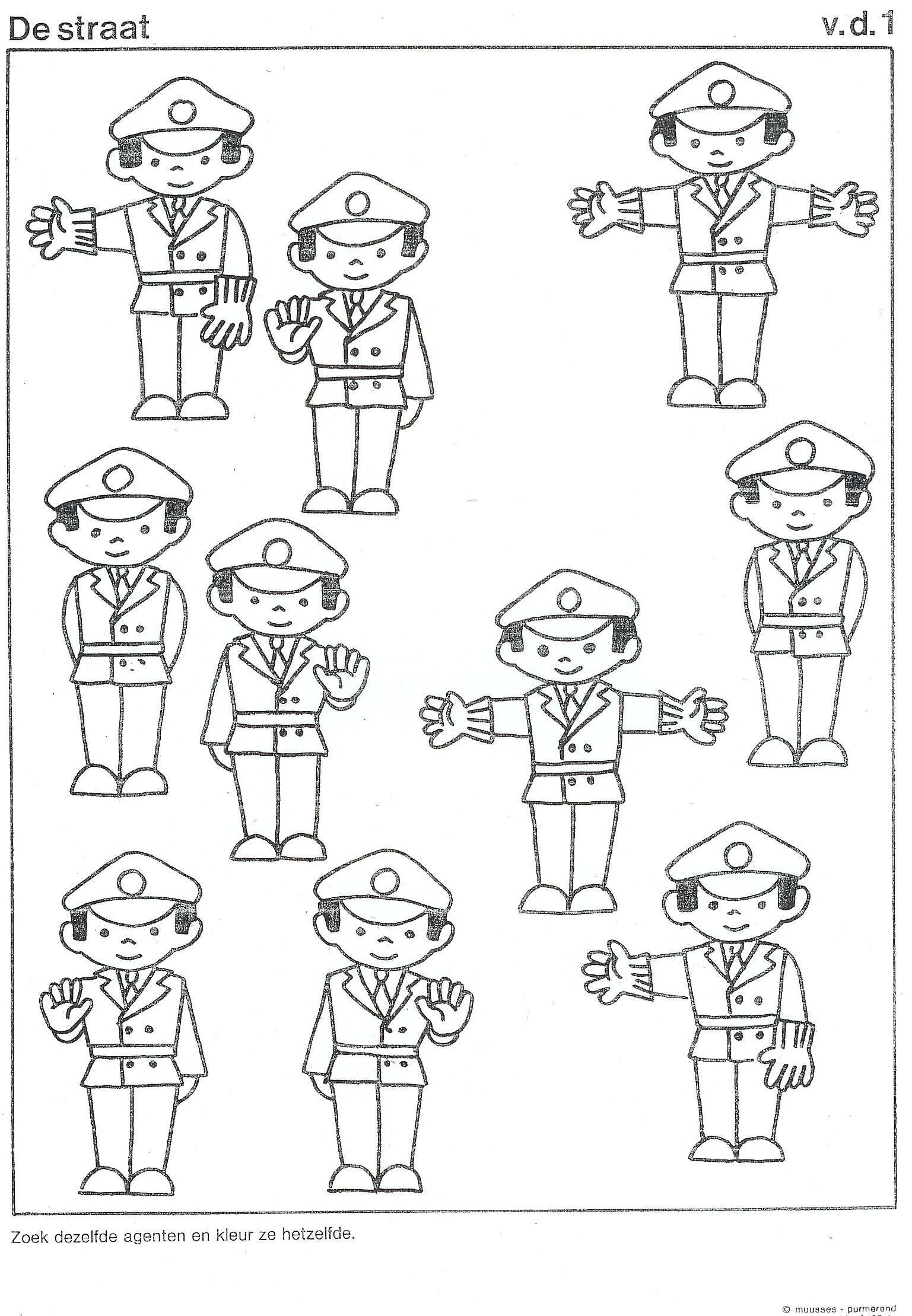 Kleurplaat Politie Peuterspeelzaal Ideeen Thema Politie