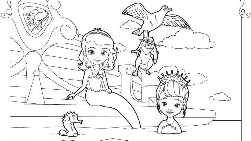 Color Sofia S Floating Palace Coloring Pages Disney Junior