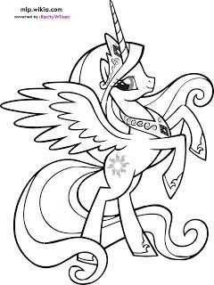 My Little Pony Princess Celestia Coloring Pages Prinses