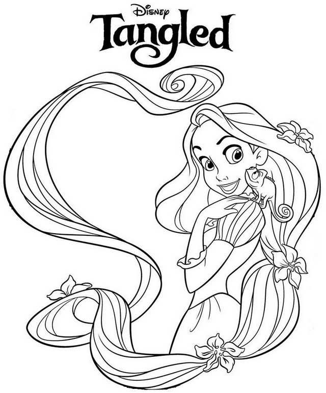 Beautiful Princess Rapunzel Coloring Page In 2020 Disney Tekenen