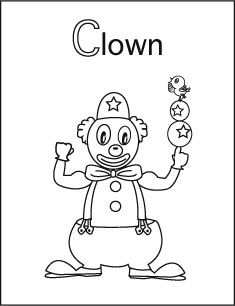 Kleurplaat C Van Clown Met Afbeeldingen Kleurplaten Alfabet