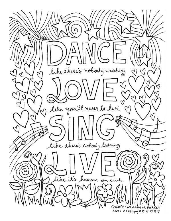 Free Coloring Book Pages For Grown Ups Inspiring Quotes With