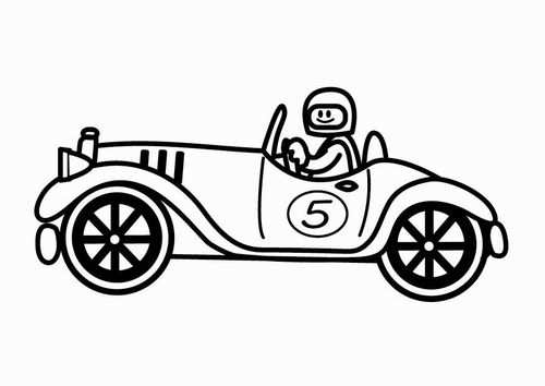 Coloring Page Oldtimer Racing Car Raceauto Kleurplaten Oldtimers