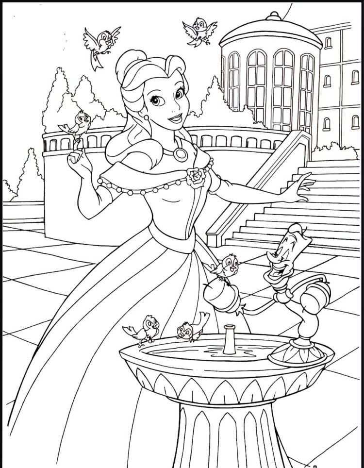Belle At The Palace Coloring Pages Lots Of Printable Coloring
