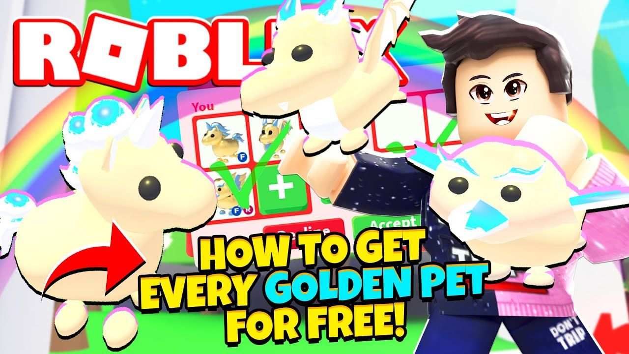 How To Get Every Golden Pet For Free In Adopt Me New Adopt Me