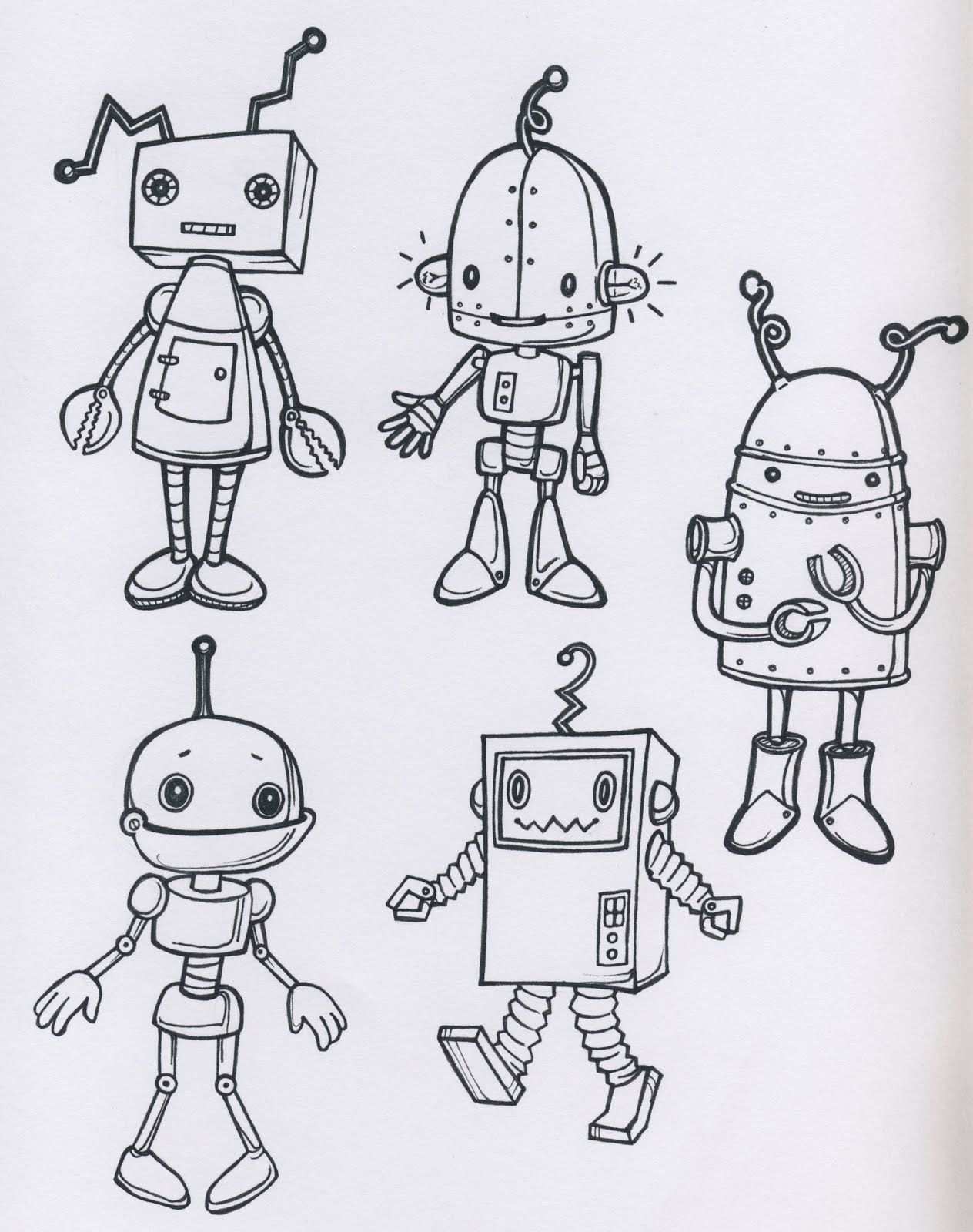 Robots Kleurplaten Robot Doodle Ideeen