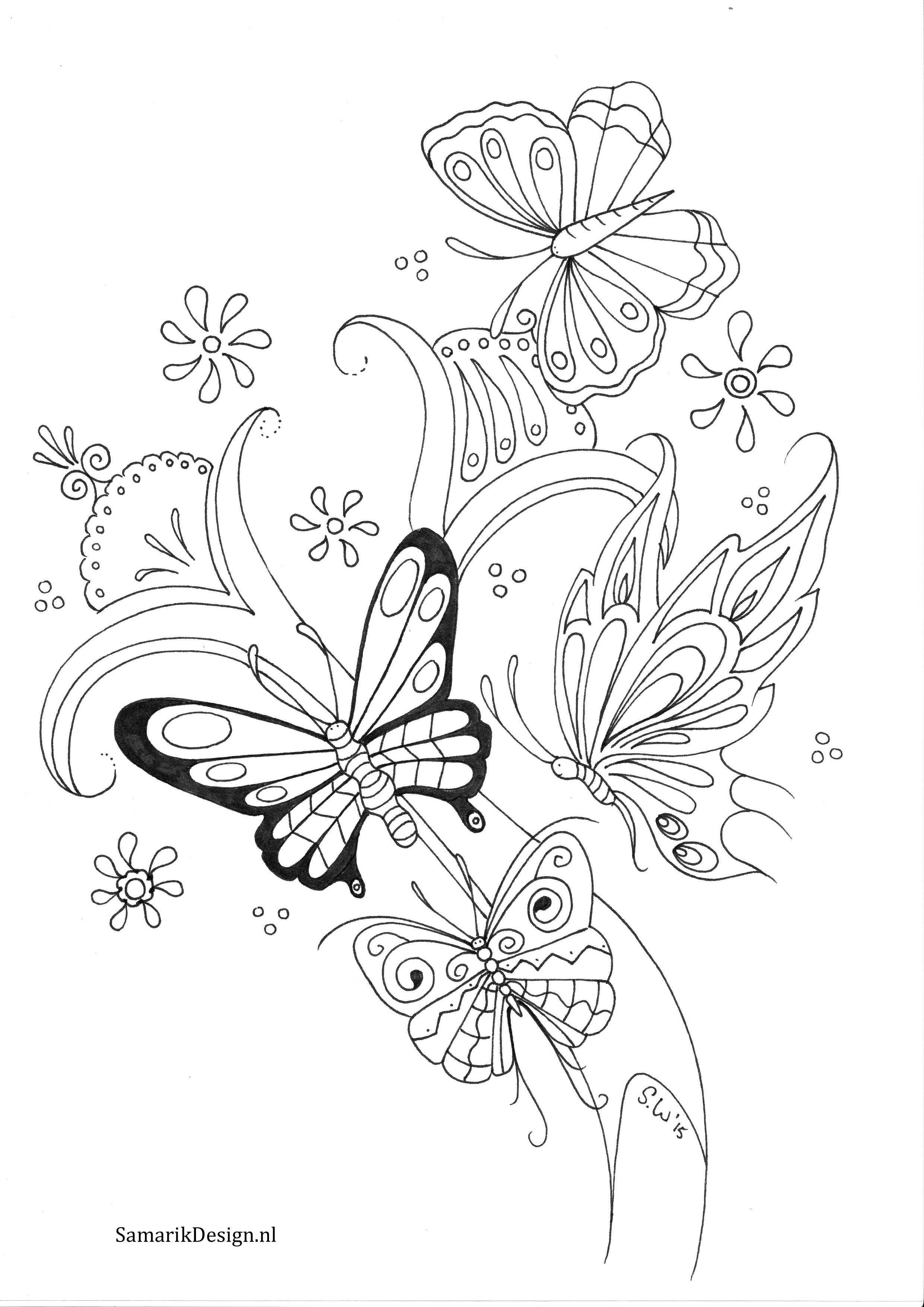 Kleurplaat Voor Volwassenen Butterflies Kleurplaten