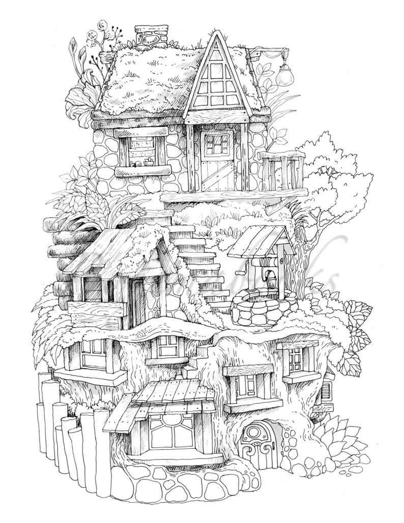 Nice Little Town 8 Adult Coloring Book Coloring Pages Pdf