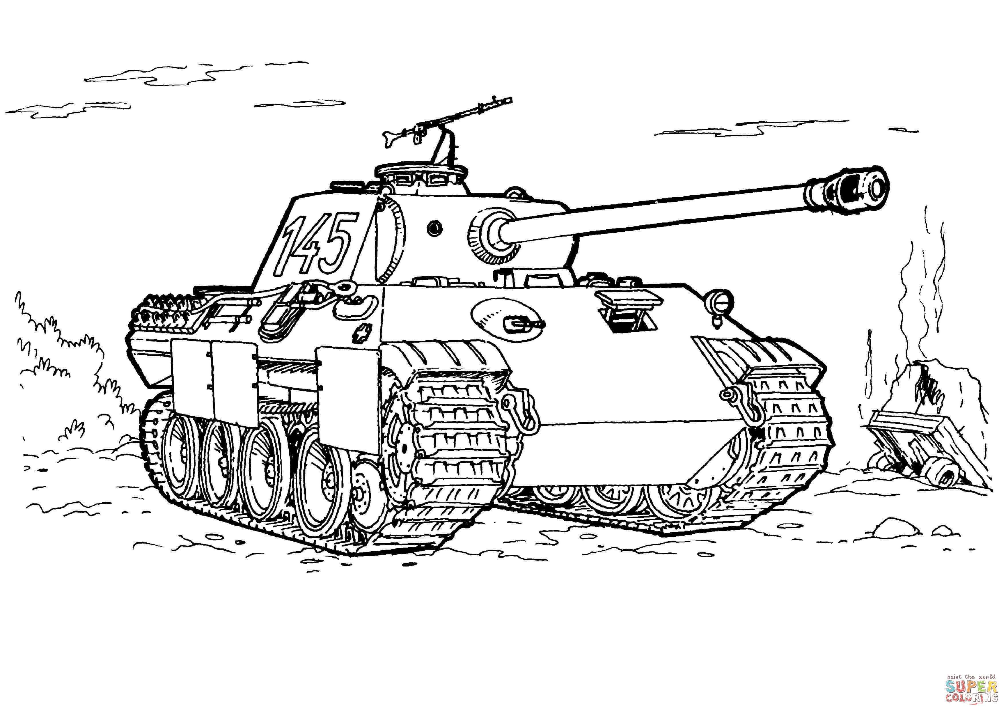 Panther Tank Coloring Page From Tanks Category Select From 27252