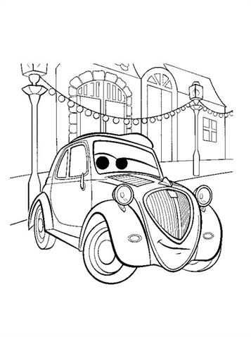Kleurplaat Cars 2 Topolino In 2020 With Images Cars Coloring Pages