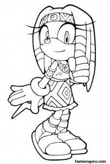 Printable Sonic The Hedgehog Tikal Coloring In Sheets Printable
